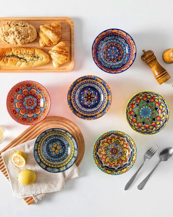 Набір супових тарілок Vancasso (6 шт) з порцеляни для супу, мюслі, рамену, десерту та пасти