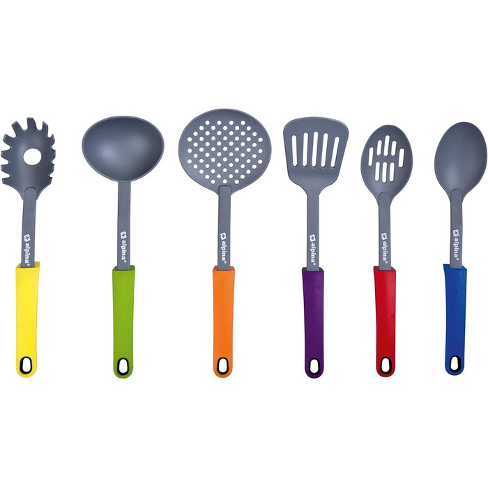 Набір кухонних аксесуарів Alpina Küchenhelfer 7 шт. з поворотним підставкою – кухонне приладдя з силікону для приготування їжі