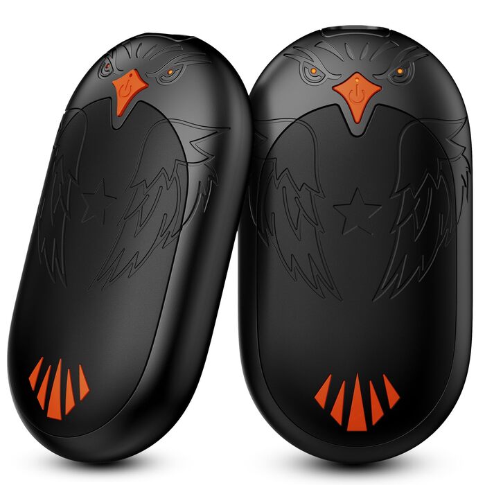 Електричні грілки для рук 2 шт. з підзарядкою USB, портативні кишенькові грілки 2-в-1 з 3 режимами нагріву, 24 години тепла, багаторазові, для активного відпочинку взимку, чорні, з магнітом