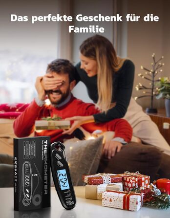 Термометр для м'яса Babacom з миттєвою індикацією та двома зондами, термометр для запікання з налаштуванням тривоги та калібруванням, термометр для гриля для кухні, духовки, цукру, рідин, BBQ, чорний