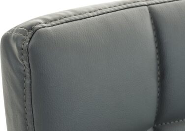 Офісний стілець CLP Deli V2 з штучної шкіри, сірий | Регульована висота сидіння, м'яке сидіння