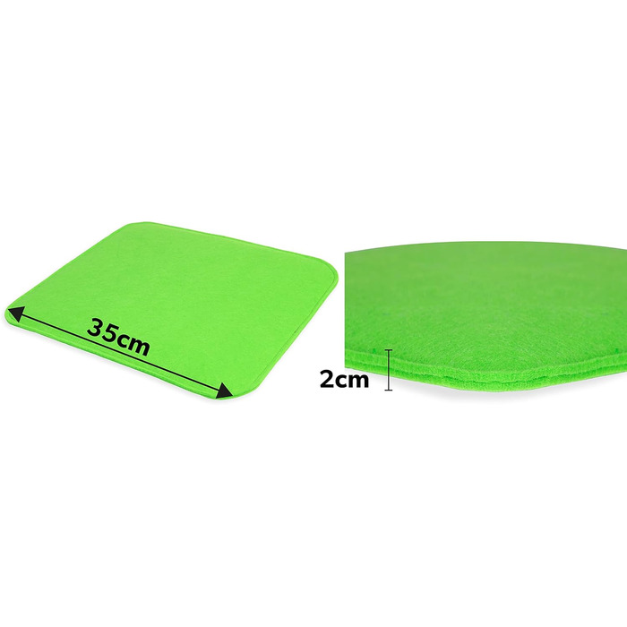 Sunnypillow Набір з 4 фетрових подушок для стільців 35x35 см, зелені, м'які сидіння для стільців і лавок, для дому та вулиці
