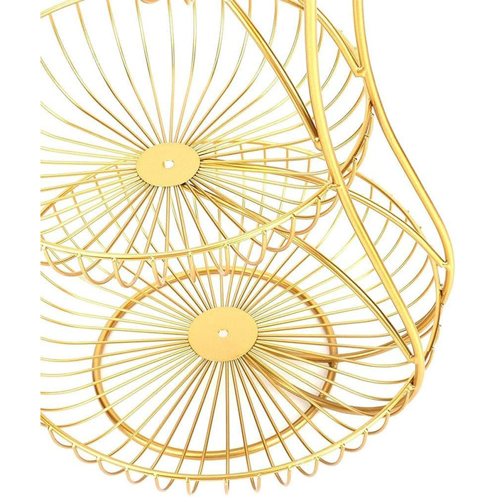 Дратяна корзина для фруктів та овочів на 2-3 ярусах (золота)