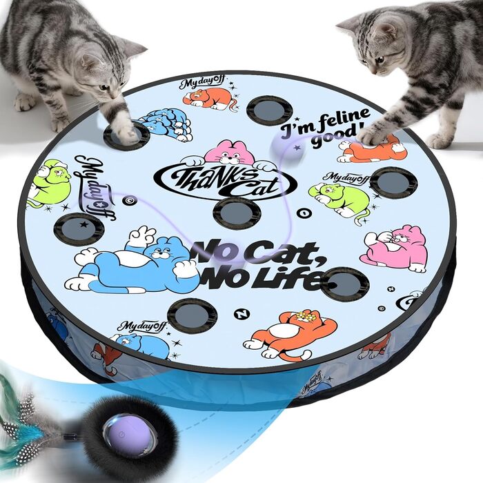 Інтерактивне іграшкове м'ячик для котів з лабіринтом та пір'ям, автоматичне ігровий набір, мисливська іграшка для котів, подарунок для кота