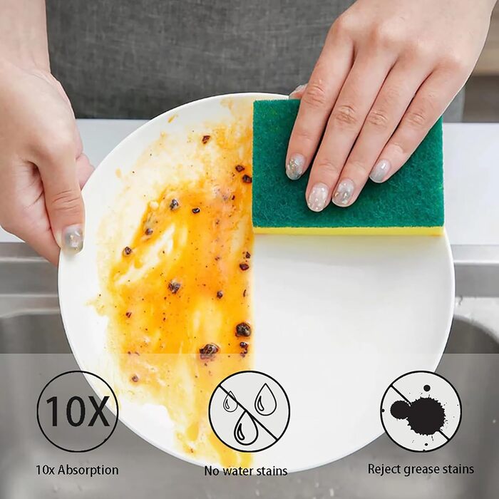 Kitchen Cleaning Sponges, 32 Pack, Scratch-Resistant Sponges, Durable Sponges for Cleaning, Effortlessly Cleans Your Stove, Sink, Oven, Appliances