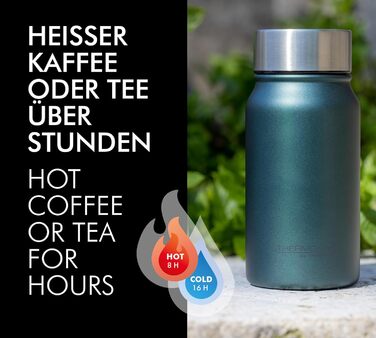 Термокружка THERMOcafé by THERMOS TC 0,5 л, нержавіюча сталь, ізоляція, для кави з собою, не протікає, 9 год гаряча & 18 год холодна, можна мити в посудомийній машині, без BPA (Green Mat, 350 мл)