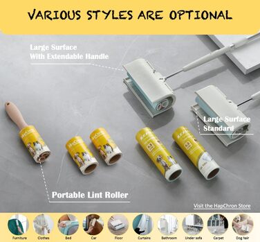 Extra sticky lint roller refill pack, including tear-off sheets, suitable for 0.2 standard size lint rollers with an inner diameter of 3.8 cm, works excellently on pet hair (8 pieces)