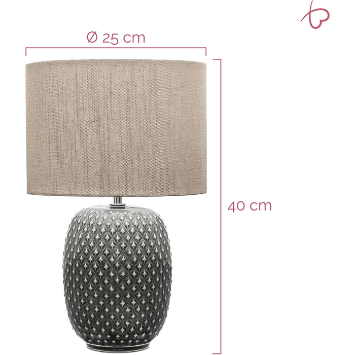 Настільна лампа Pauleen 48153 Pretty Classy з кераміки, світло-бежева, з абажуром з тканини, E27, 230V