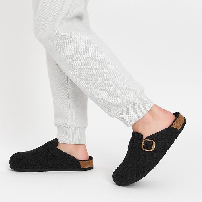 Тапочки халатні жіночі Dokela зимові, замшеві, з підкладкою, чоловічі, з корковим устілком, теплі, чорні, 42 EU