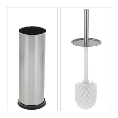 Relaxdays 3-Piece Bathroom Set Stainless Steel