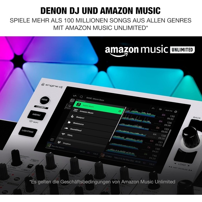 DENON DJ SC LIVE 4 - DJ контролер з розділенням на стеми, Wi-Fi, вбудовані колонки, сумісний з Serato DJ та Virtual DJ