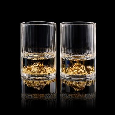 Набір келихів для шнапсу DUJUST 4cl (6 шт) з 24К позолотою, кришталь, без свинцю та BPA, декор для дому