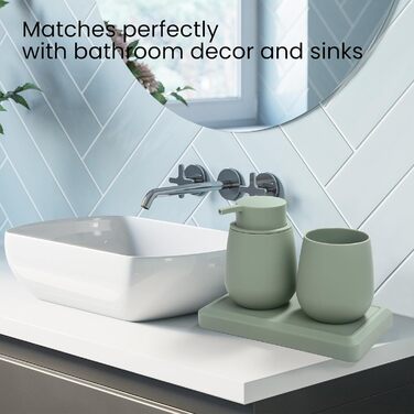 Сучасний набір для ванної кімнати AJEUNGAIN сірого кольору: мильниця, стакан для зубної пасти, піднос. Організатор для ванної кімнати (сірий). 3 предмети