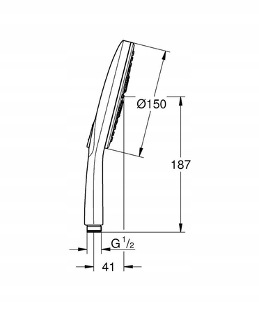 Душова лійка GROHE Vitalio SmartActive 150, 3 режими струменів, 2659700
