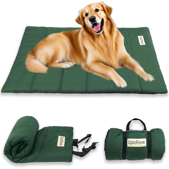 Водонепроникна підстилка для собак на 110х68 см – неслизька килимок для собак, миється – ідеально для подорожей, авто та активного відпочинку (зелений)