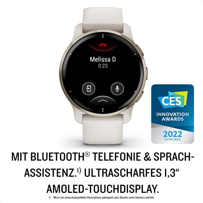 Розумний годинник Garmin Venu 2 Plus: GPS, фітнес, AMOLED, 25+ спортивних режимів, Music Pay (слонова кістка/кремовий)