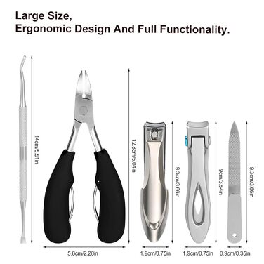 Набір професійних кусачок для нігтів Nagel з нержавіючої сталі для товстих нігтів та пальців, гострі ножиці для манікюру для літніх людей та чоловіків/жінок