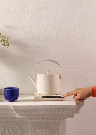 HATTORI Studio 0.5L Electric Kettle - White, Keep Warm, Safety System, Thermostat, Digital Display, Temperature Indicator, 880W