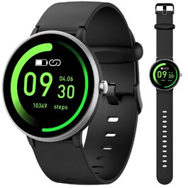 Дитячий розумний годинник - фітнес-трекер з IP68, 19 спортивних режимів, монітором серцевого ритму та сну, крокомером. Чорний колір.