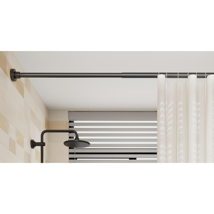 Штанга для душу без свердління, нержавіюча сталь, регульована, 85-160 см, діаметр 25 мм, срібляста