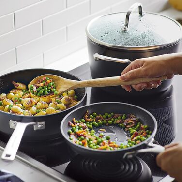 KitchenAid 80129 Harteloxierte Induction Non-Stick Cookware Set, Pots and Pans, Aluminum, Matte Black Cookware Set (10-Piece)