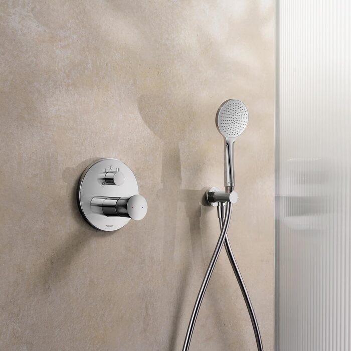 Душова лійка Duravit Universal з 3 режимами (Rain, Intense, Soft), ручна душова насадка Ø 110 мм, економна функція MinusFlow, легко чиститься, (1 режим, хром)