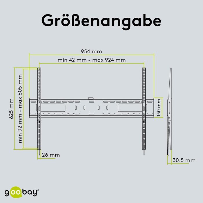 Настінне кріплення для телевізора Goobay Basic Fixed M 32-55