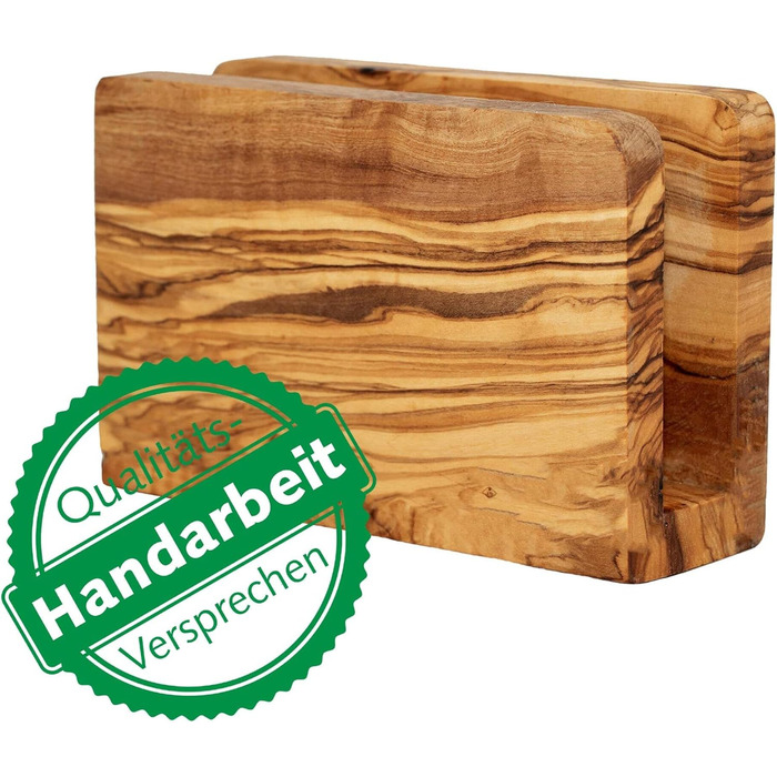 High-quality napkin holder made of sustainable olive wood from NATUREHOME – Exclusive, durable, and eco-friendly napkin dispenser wood standing 16 x 10 x 5 cm