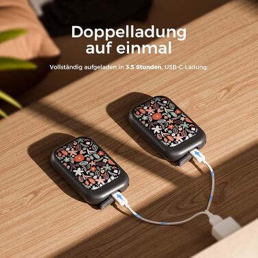 Електричні грілки для рук OCOOPA UT4 Young Flora Flamme, 5000mAh, 2 шт. - Компактні, Водонепроникні, Швидкий нагрів, USB, для зими та активного відпочинку