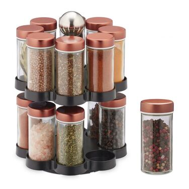 Relaxdays Rotating Spice Carousel with 16 Jars