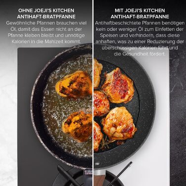 Набір сковорідок для індукції Joeji's Kitchen, 3 шт, антипригарні, набір сковорід для індукційних плит