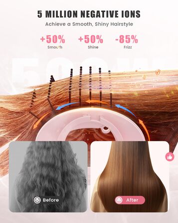 Airstyler 8-в-1: комплект для укладки волосся з набором насадок, рожевий