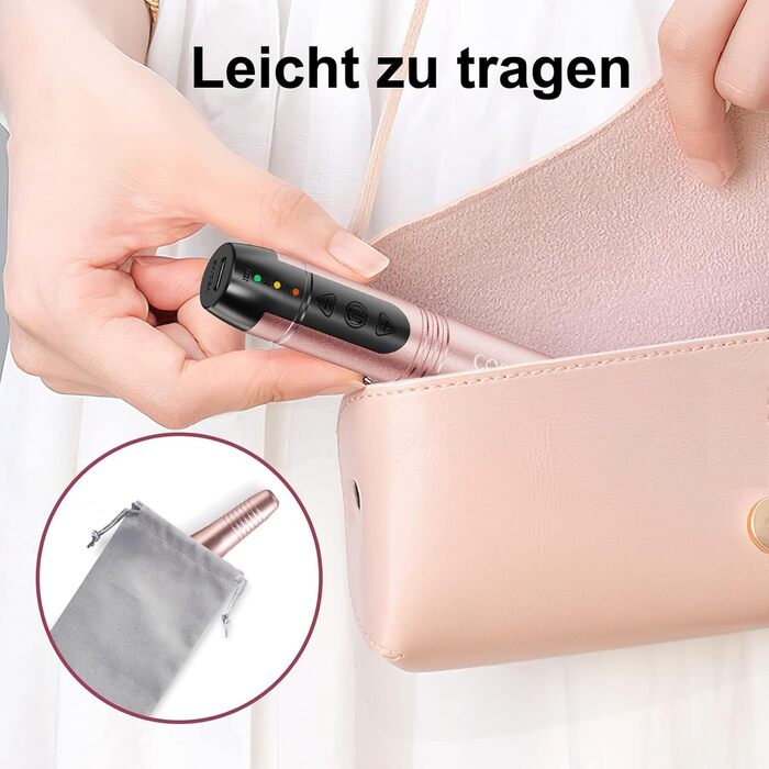 COSLUS Бездротовий портативний фрезер для нігтів 11 в 1: манікюр та педикюр, фрезер для гелю та акрилу, рожеве золото