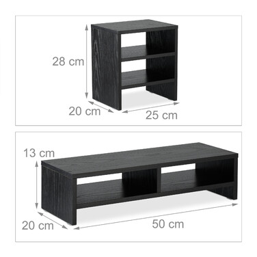 Relaxdays Monitor Stand with Shelves