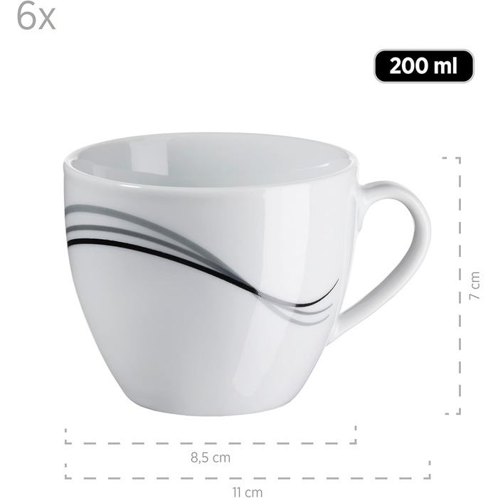 Набір посуду Maser Kombiservice, порцеляна TAJO, білий, 30 предметів, 40 x 60 x 40 см