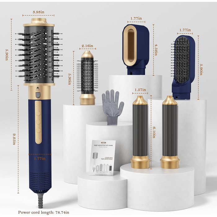 6-в-1 Стайлер для волосся Airstyler Pro 1350W: фен-щітка, локони, об'єм, іонний догляд