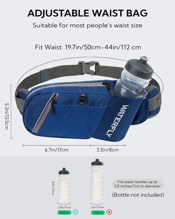 Чоловіча/Жіноча поясна сумка Waterfly з тримачем для пляшки: спортивна, стильна, для бігу, прогулянок, подорожей