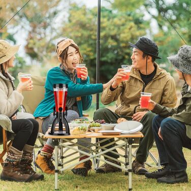 Пивна колона Relaxdays з 3 кранами, 4 л, диспенсер для напоїв з охолодженням, для саду, прозорий/чорний