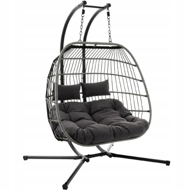 Підвісне крісло-гойдалка двомісне Di Volio Rona DV-111SW, 141x119x195 см, графітове