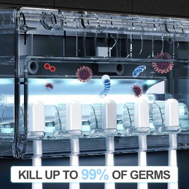 Стерилізатор зубних щіток DSHOW UV з таймером, бездротовий настінний, 2000mAh, білий/чорний