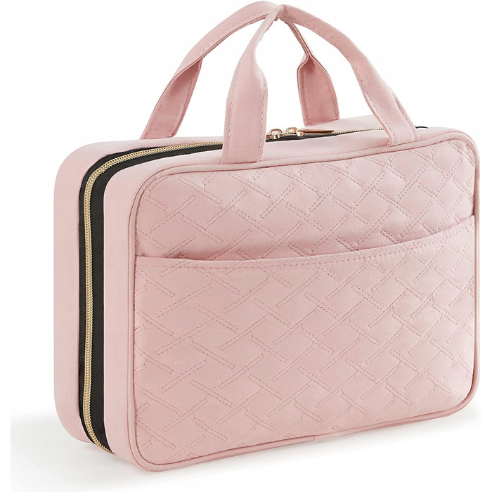 Жіноча косметичка для подорожей XXL, рожева, підвісна з гачком, 32x23x11 см