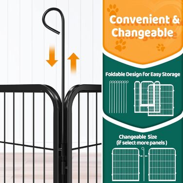 Клітка для цуценят Yaheetech 8-секційна, 80 см, з переносною сумкою та кріпленням, для дому та саду, проста у збірці