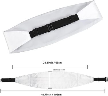 Набір краватки, ремінця та нагрудної хустинки Alizeal для чоловіків (білий, універсальний розмір)
