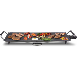 BEPER Electric Grill with Glass Lid - Non-Stick Coated Grill Plate, Stainless Steel, 1800W