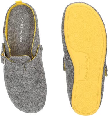 Тапочки Andrés Machado Unisex Dynamic, сірий та жовтий, 43 EU