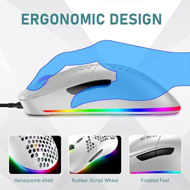 Ігровий набір клавіатури та миші MK21: механічна клавіатура 60% з RGB підсвічуванням, миша 6400 DPI та килимок для миші. Сумісна з PS4, Xbox, PC. Чорний/Blue Switch (White-Red)