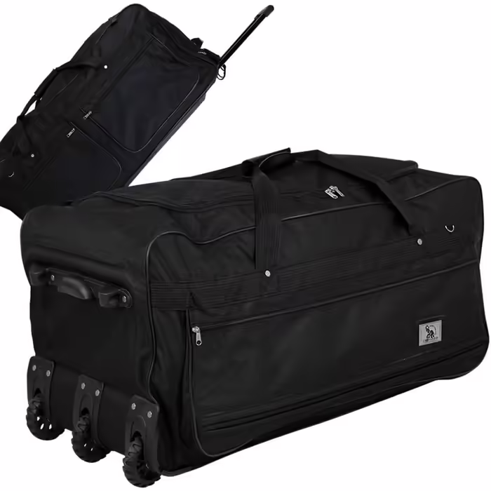 TW24 XXXL Trolley Bag 182L with 3 Wheels Black Suitcase Travel Bag Trolley