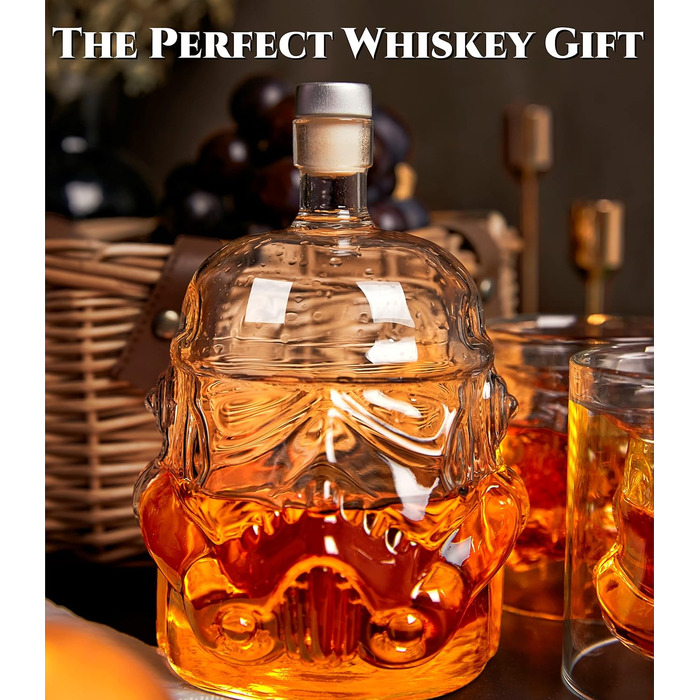 Whiskey Decanter and Whiskey Glasses Set, 750ML Whiskey Decanter Gifts for Men, Whiskey Set for Bourbon, Single Malt, Jameson, Irish, Wine, Scotch, Brandy (Bottle Set)