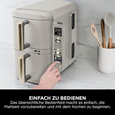 Ninja Foodi FlexDrawer AF500EUSD - Аерофритюрниця з двома зонами 10.4 л, MegaZone, антипригарне покриття, колір - золотий