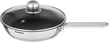 Karcher 14-Piece Stainless Steel Cookware Set with Glass Lids - Induction Compatible